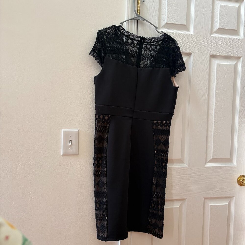 NWT Black Lace & Mesh Formal Sheath Dress | Size 14